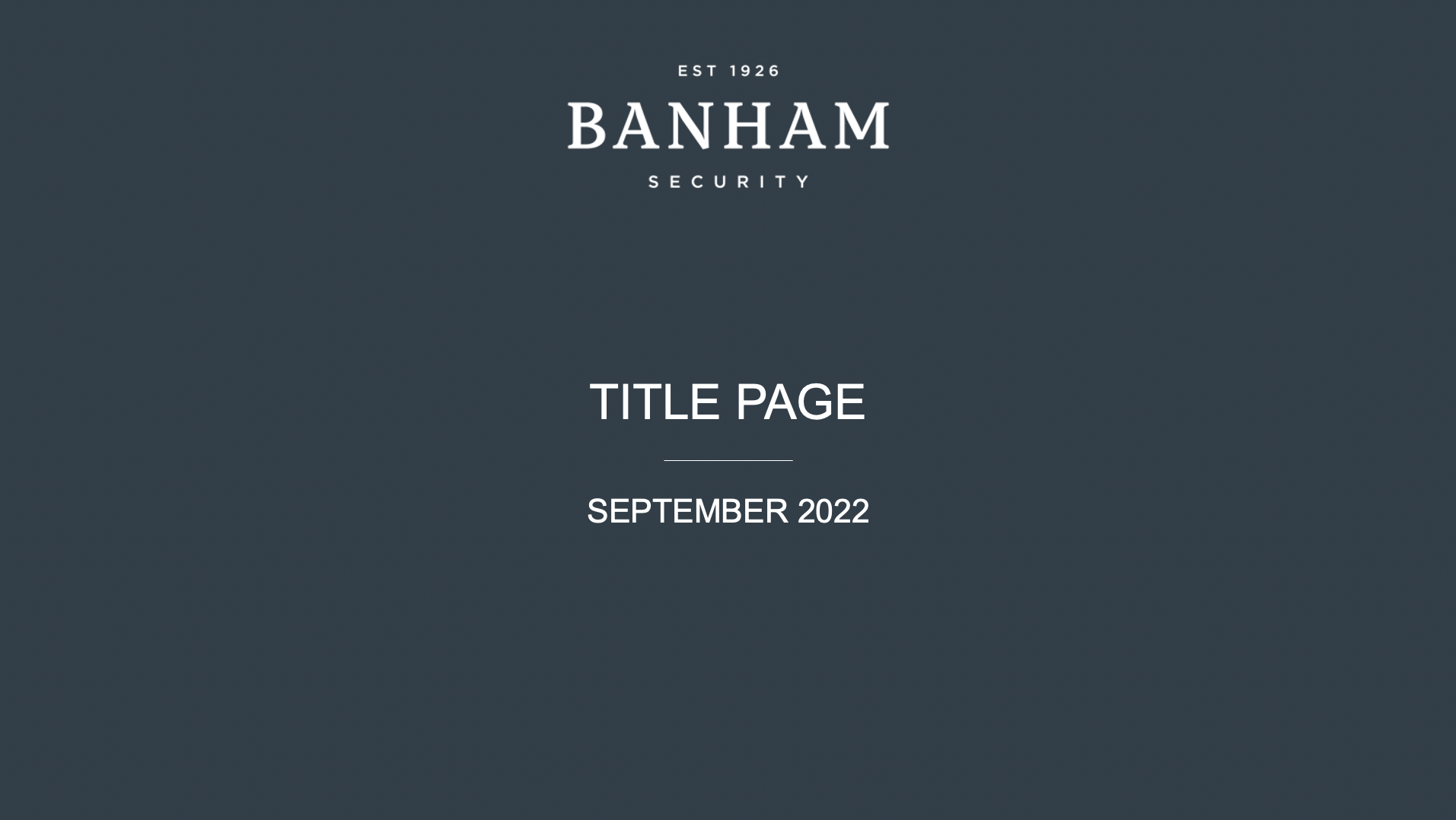 Banham - Title Page - Before